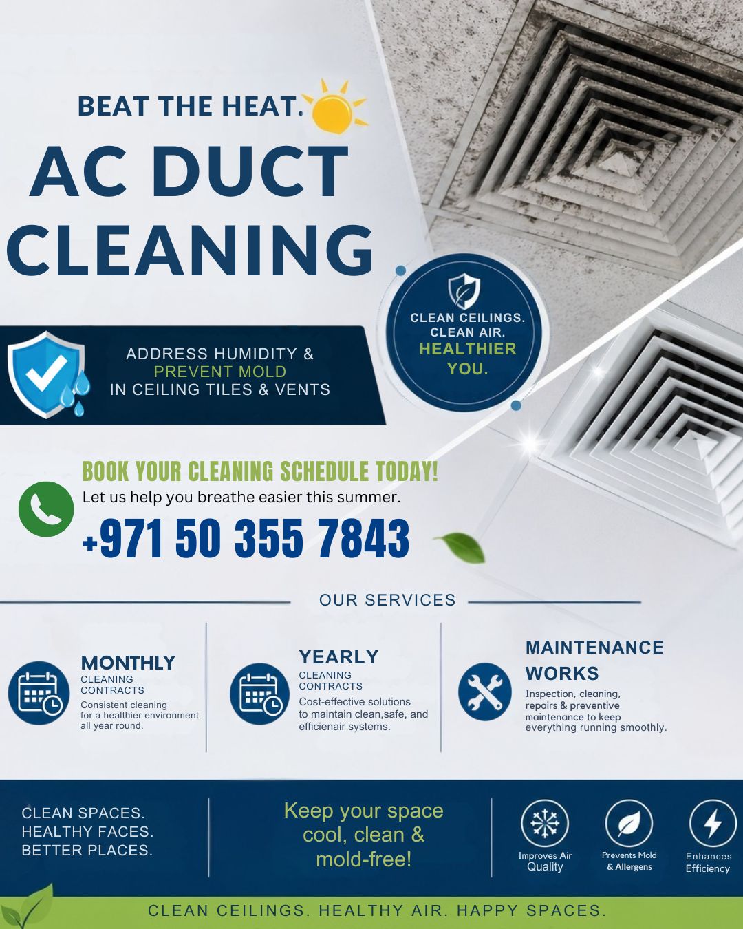 🌬️ Is your AC blowing clean air… or dust?
Let our expert team deep clean your AC ducts with professional tools and care.

Contact Us:
📞 Phone: 0503557843
📧 Email: service@spotlessimpression.com
🌐 Website: www.spotlessimpression.com
http://wa.me/+971503557843
#cleaning #cleaningservice #ACDuctCleaning #accleaningservices #femalecleaner #malecleaner #generalcleaning #officecleaning #eventcleaning #cleaner #mall #warehousecleaning #shopcleaningservices #parttimeofficecleaning #fulltimeclean #helpers #cleaningcontractor #cleaningcontract #cleaningsupply #commercialcleaning  #spotlessimpression